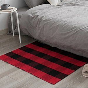 Black-Red y Buffalo Plaid Area Rug 24 x 35 Inch Small Carpet